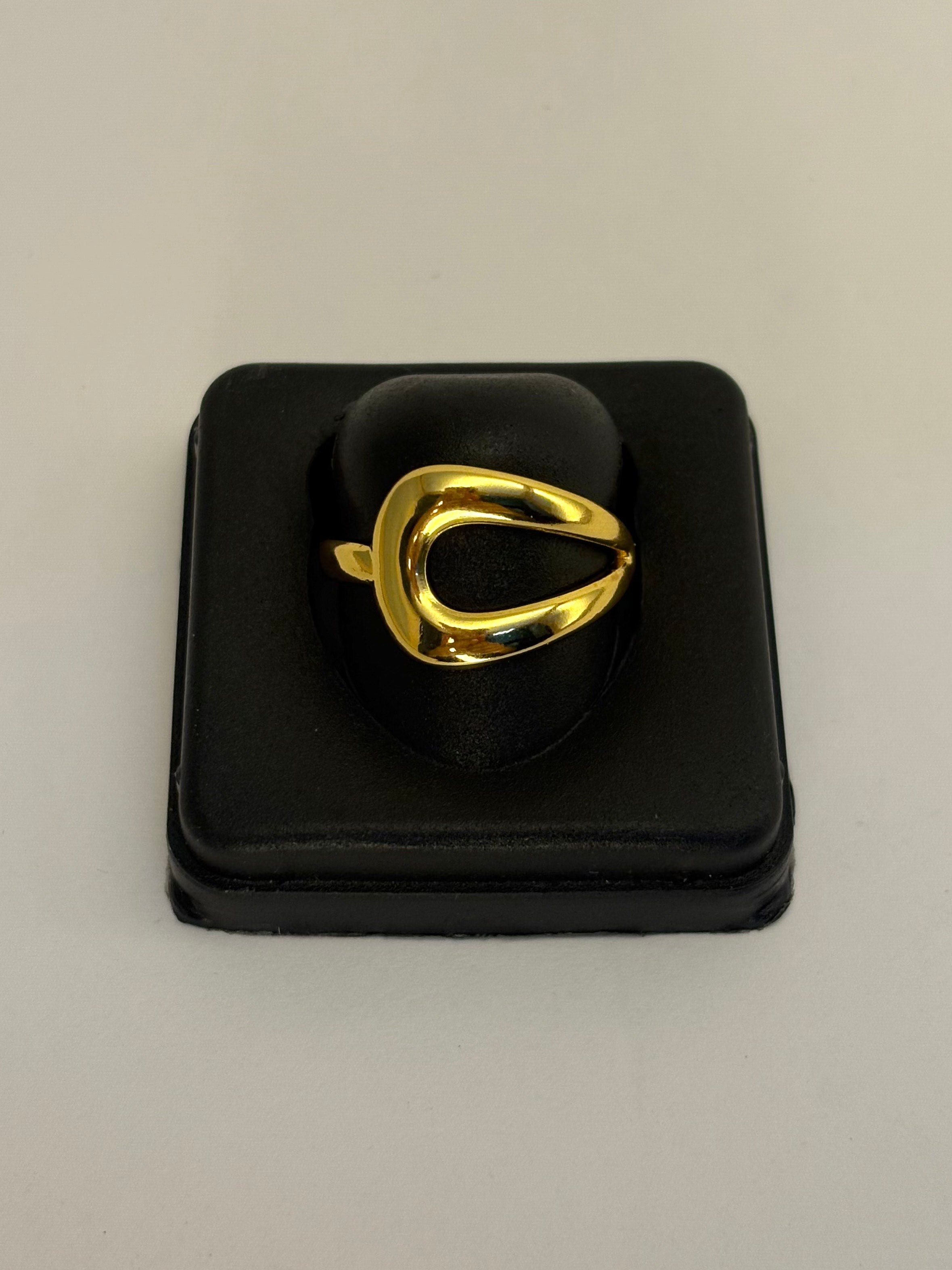 Gold Plated Anti Tarnish Contour Ring